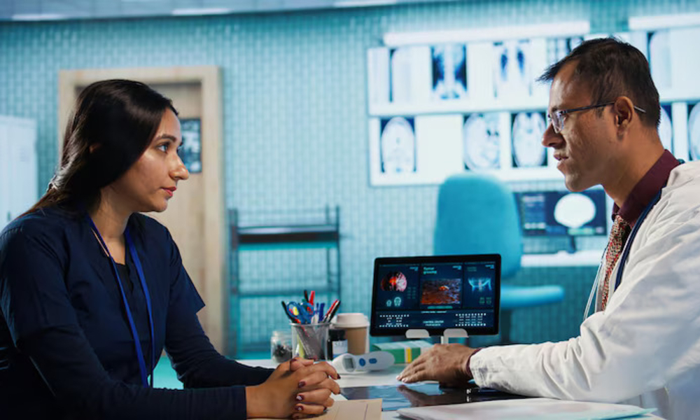 physician meeting with patient discuss medical test results cabinet 482257 118215 1